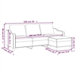 Vidaxl 3-Seater Sofa with Footstool in Dark Grey