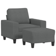 Vidaxl Single Sofa Chair with Footstool in Dark Grey