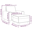 Vidaxl Single Sofa Chair with Footstool in Dark Grey