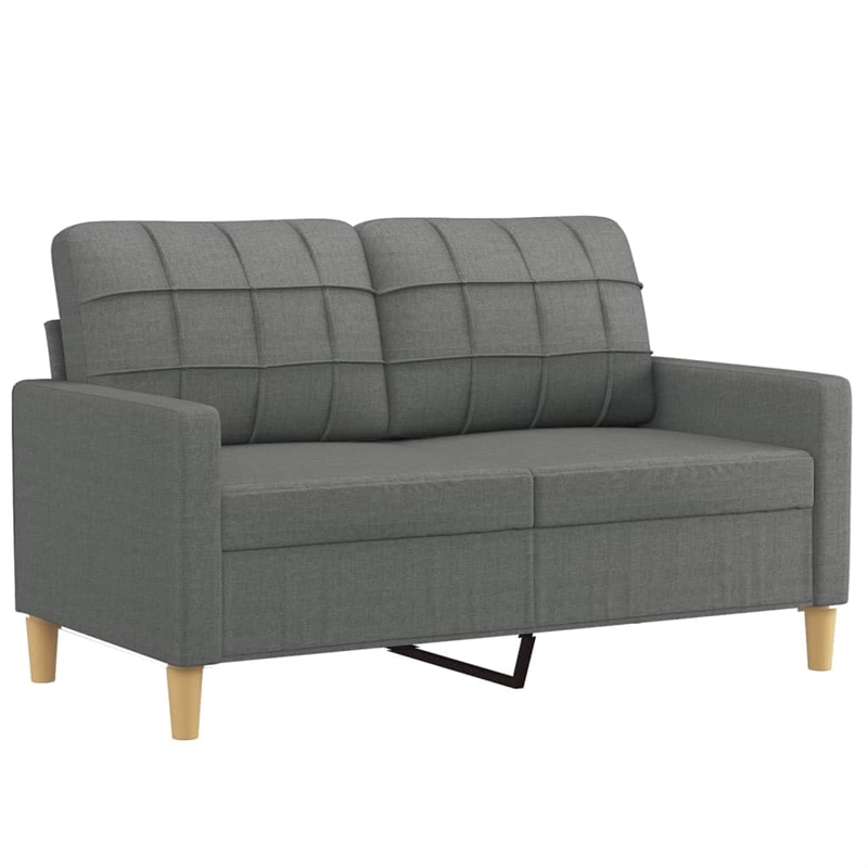 Vidaxl 2-Seater 3-Seater Footstool Sofa Set in Dark Grey Fabric