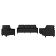 Vidaxl 3 Piece Durable Sofa Set in Black Faux Leather