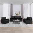Vidaxl 3 Piece Durable Sofa Set in Black Faux Leather