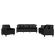 Vidaxl 3 Piece Sofa Set in Black Faux Leather