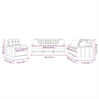 Vidaxl 3 Piece Sofa Set in Black Faux Leather
