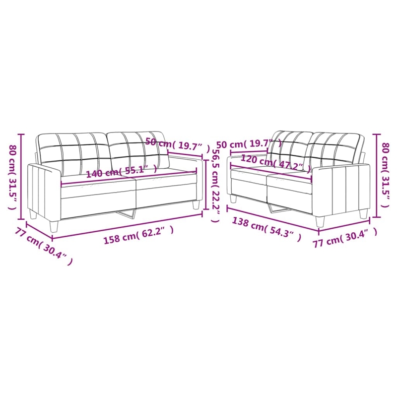 Vidaxl Sofa Set in Black