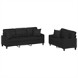 Vidaxl Sofa Set in Black Faux Leather