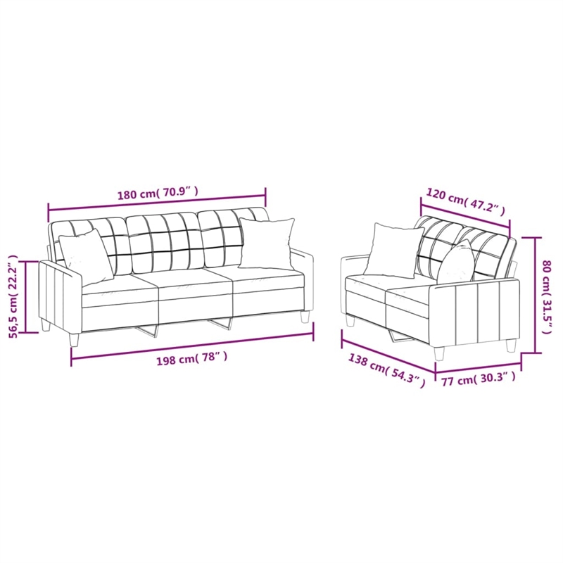 Vidaxl Sofa Set in Black Faux Leather