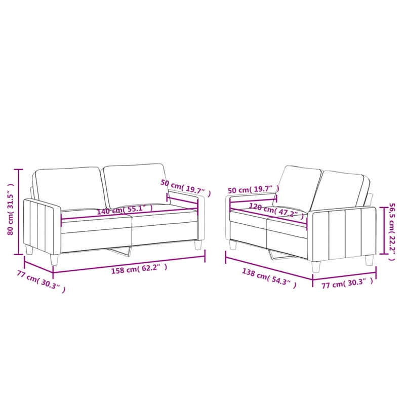 Vidaxl Sofa Set in Black