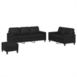 Vidaxl Sofa Set in Black Faux Leather
