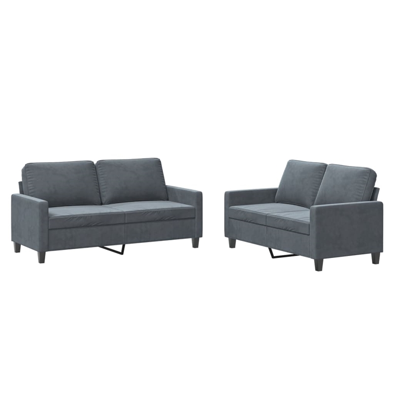 Vidaxl 2-Seater Loveseat in Dark Grey Velvet