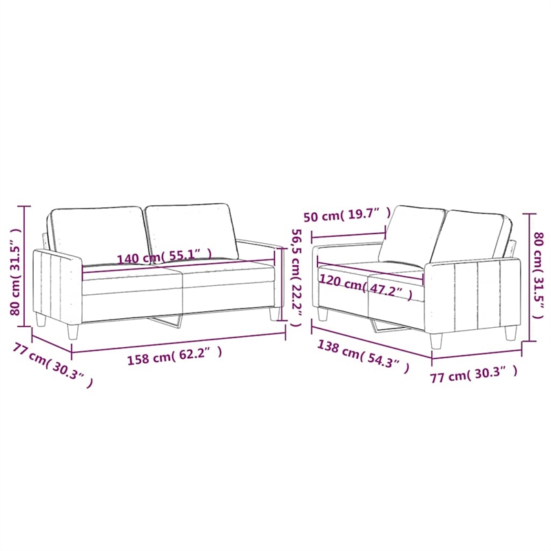 Vidaxl Sofa Set in Dark Green