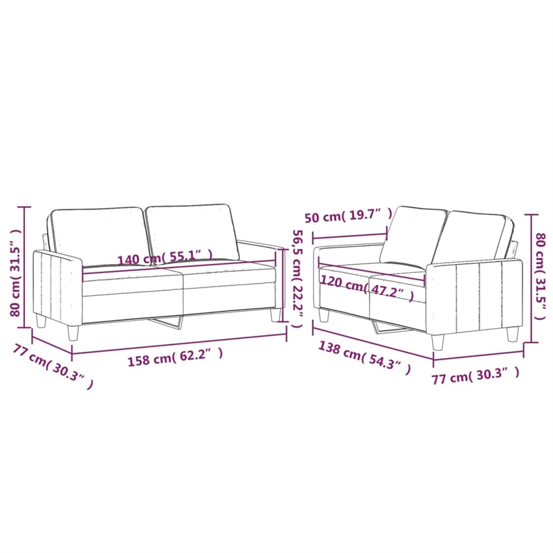Vidaxl Sofa Set in Dark Green
