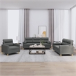 Vidaxl Metal Sofa Set in Dark Grey Polyester Fabric