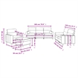 Vidaxl 3-Seater Metal Sofa Set in Dark Grey Polyester Fabric
