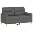 Vidaxl 2-Seater Metal Sofa Set in Dark Grey Polyester Fabric