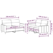 Vidaxl 2-Seater Metal Sofa Set in Dark Grey Polyester Fabric
