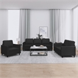 Vidaxl 2-Seater Durable Sofa Set in Black Faux Leather