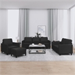 Vidaxl Metal Large Durable Sofa Set in Black Faux Leather