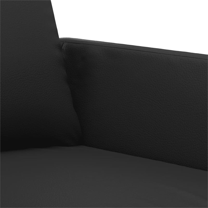 Vidaxl Metal Sofa Set in Black Faux Leather