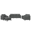 Vidaxl Metal Large Sofa Set in Dark Grey Fabric