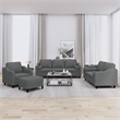Vidaxl Metal Large Sofa Set in Dark Grey Fabric