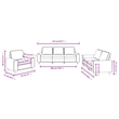 Vidaxl Metal Sofa Set in Black Fabric