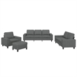 Vidaxl Metal Sofa Set in Dark Grey Polyester Fabric