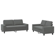Vidaxl 2 Piece 2 Seater Sofa Set in Dark Gray