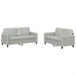 Vidaxl 2 Piece 2 Seater Sofa Set in Light Gray Velvet