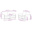 Vidaxl 2 Piece 2 Seater Sofa Set in Light Gray Velvet