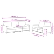 Vidaxl Rectangular Modern Sofa Set in Light Grey Velvet