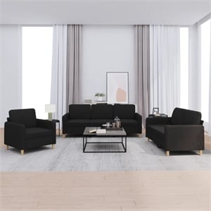 Vidaxl Metal Sofa Set in Black Polyester