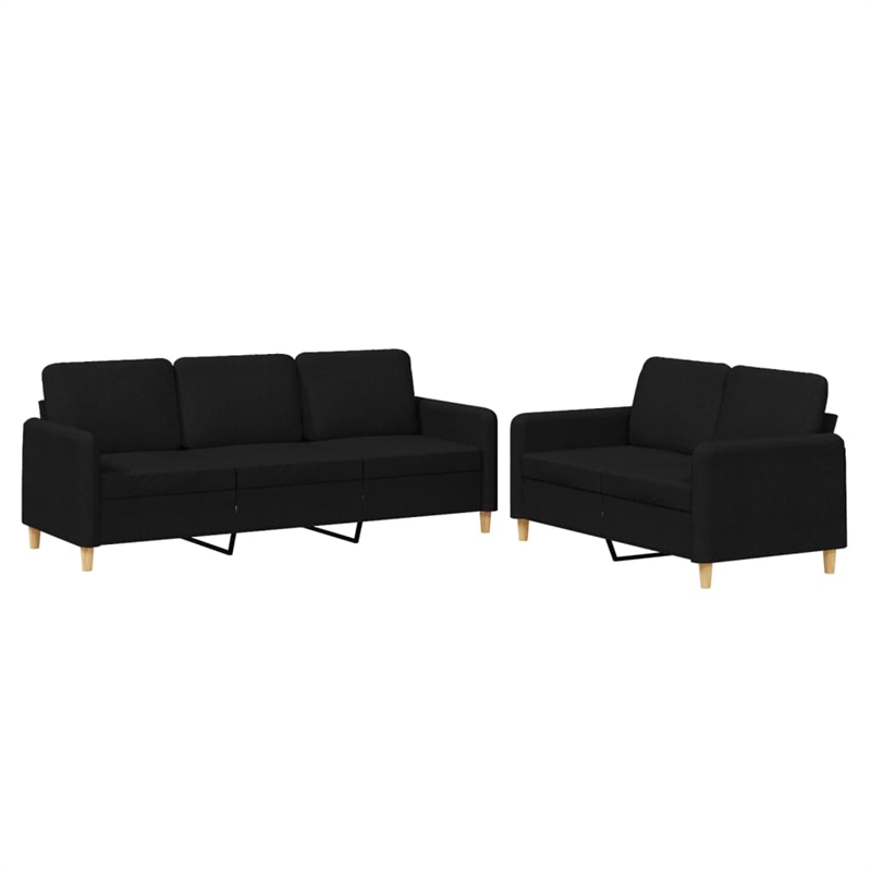 Vidaxl Metal Sofa Set in Black Fabric