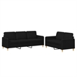 Vidaxl Metal Sofa Set in Black Fabric