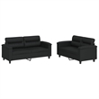Vidaxl Metal Sofa Set in Black Faux Leather