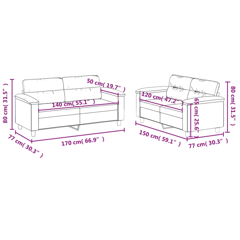 Vidaxl Metal Sofa Set in Black Faux Leather