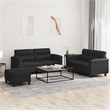 Vidaxl Metal Sofa Set in Black Faux Leather