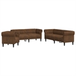 Vidaxl 3-Seater Rectangular Modern Sofa Set in Brown Polyester