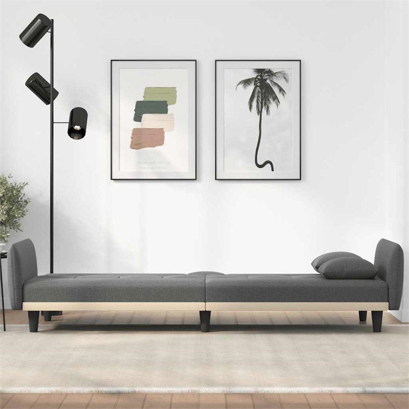 Vidaxl Large Sofa Bed in Dark Gray Fabric