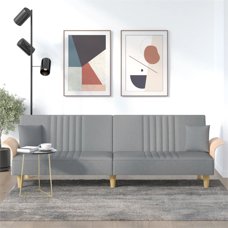 Vidaxl Standard Sofa Bed in Light Grey Fabric