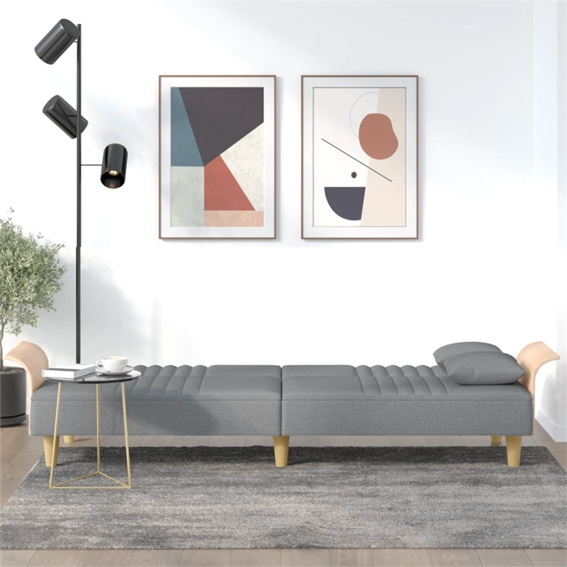 Vidaxl Standard Sofa Bed in Light Grey Fabric