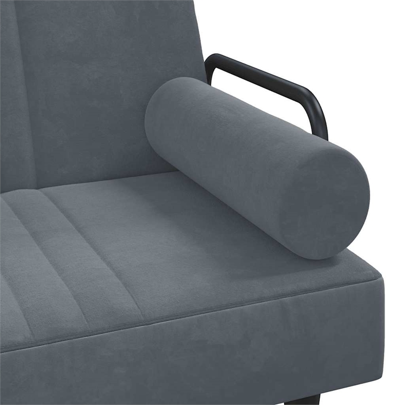 Vidaxl Large Sofa Bed in Dark Grey Velvet