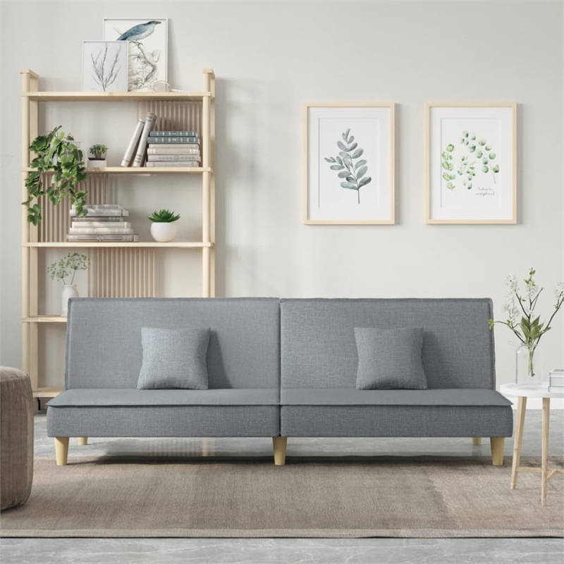 Vidaxl Medium Sofa Bed in Light Grey Fabric