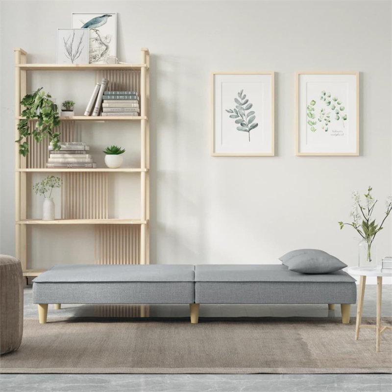 Vidaxl Medium Sofa Bed in Light Grey Fabric