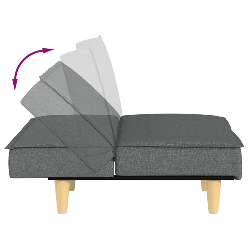 Vidaxl Standard Sofa Bed in Dark Grey Fabric Polyester