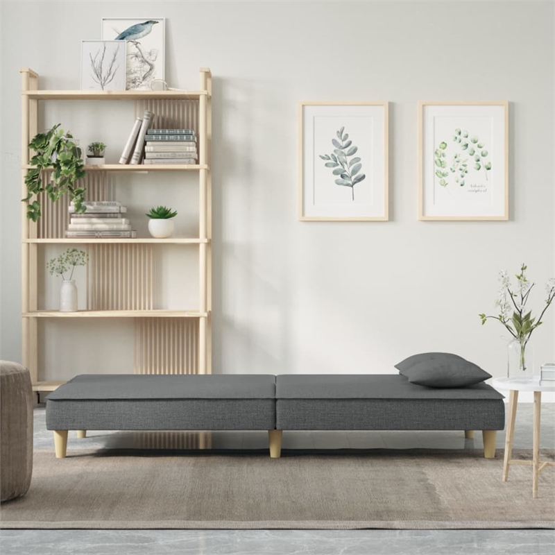 Vidaxl Standard Sofa Bed in Dark Grey Fabric Polyester