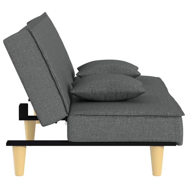Vidaxl Standard Sofa Bed in Dark Grey Fabric Polyester