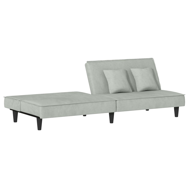 Vidaxl Sofa Bed in Light Grey Polyester Velvet Plywood