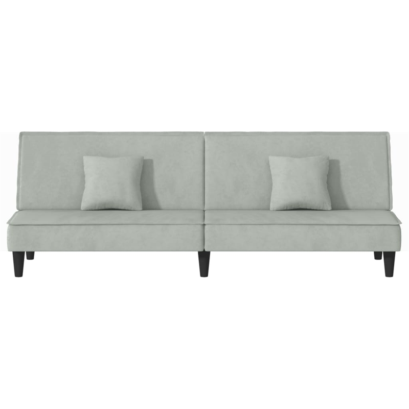 Vidaxl Sofa Bed in Light Grey Polyester Velvet Plywood