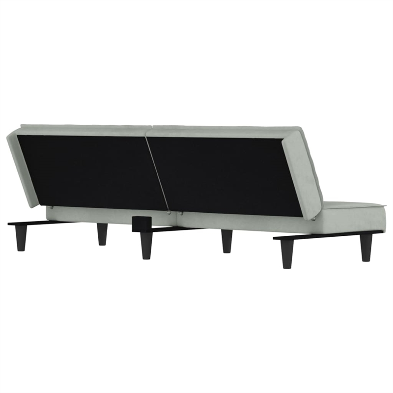 Vidaxl Sofa Bed in Light Grey Polyester Velvet Plywood